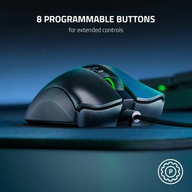 Razer DeathAdder V2 with 8 programmable buttons for extended controls